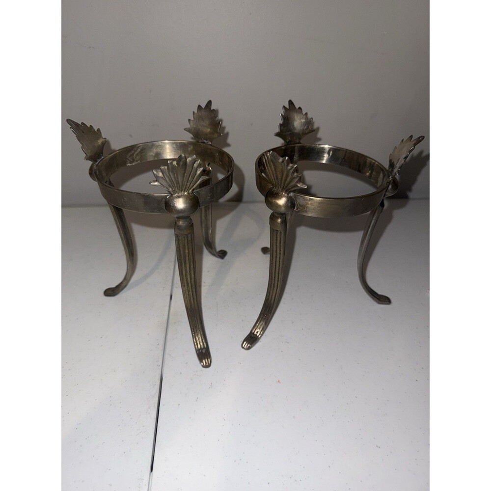 Vintage Pair Ornate BOHO Metal Display stands For Spheres, Bowls Or Candles. - Picture 5 of 5